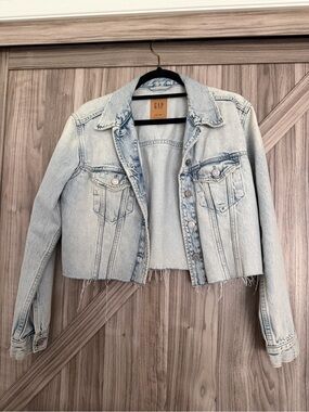 GAP Light Blue Cropped Denim Jacket